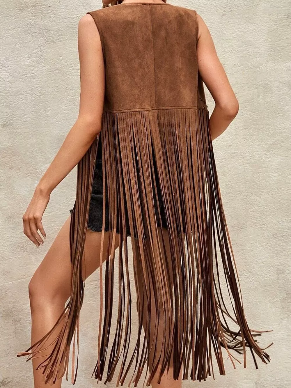 Studded Fringe Vest Coat, image 5