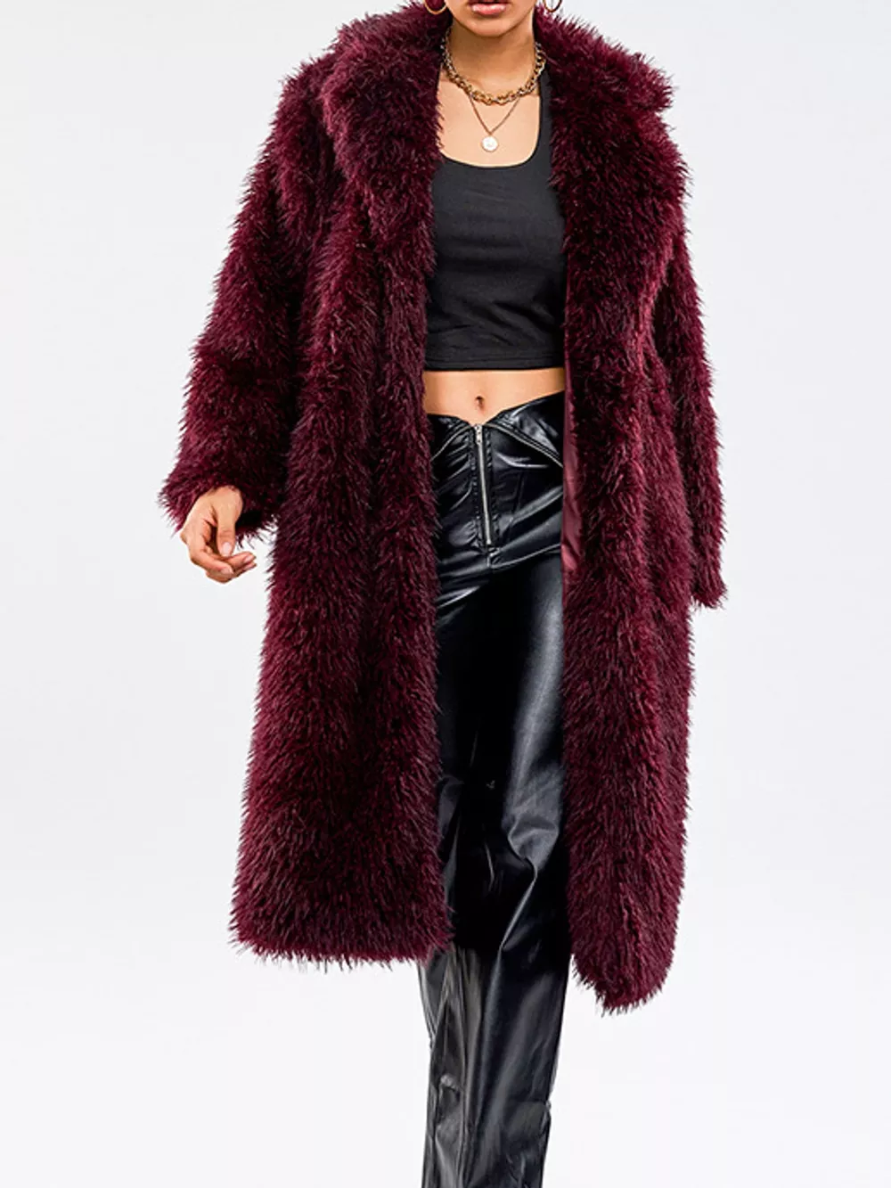 Faux Fur Longline Outerwear