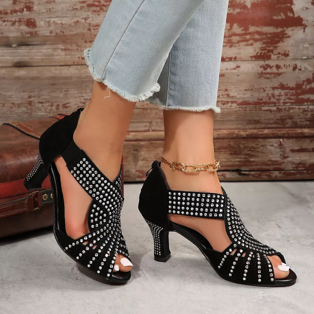 Peep Toe Block Heels Sandals