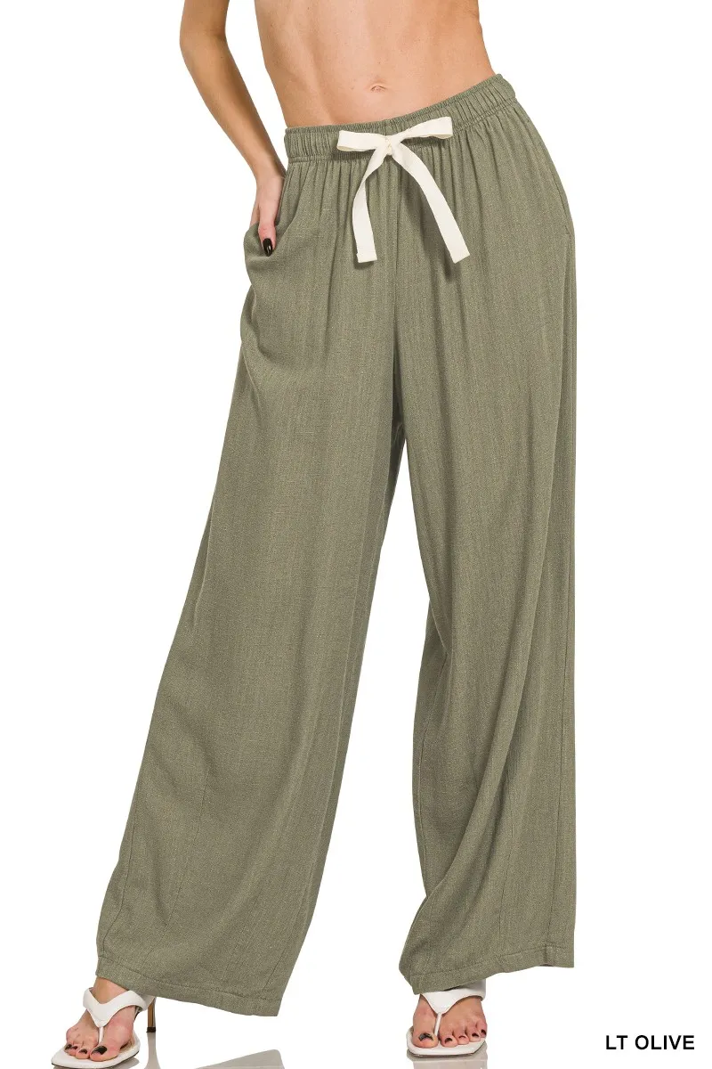 Linen Drawstring Pants
