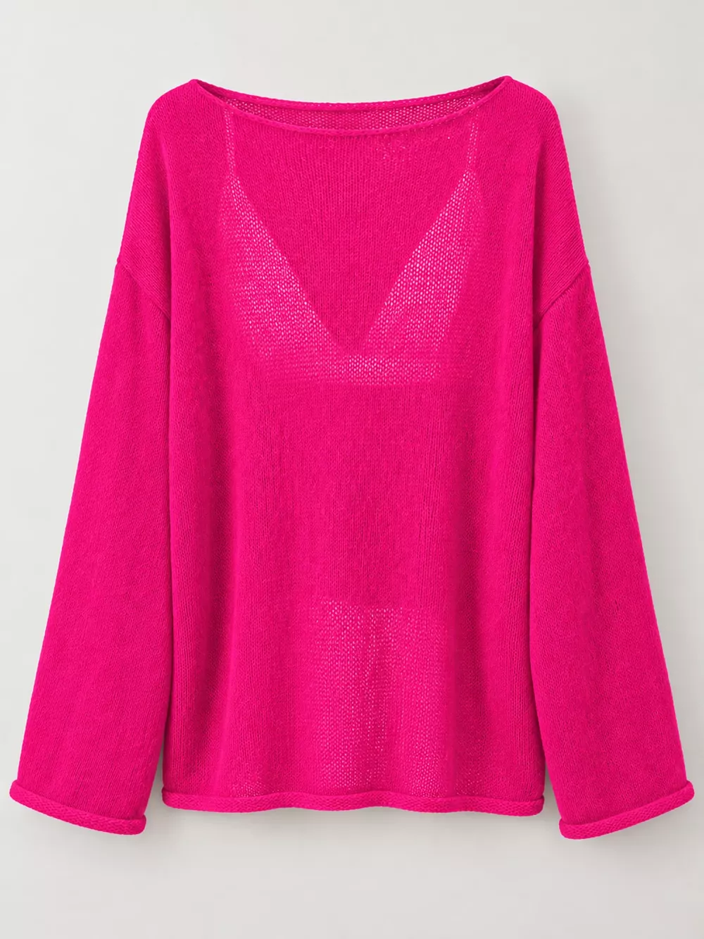 Lightweight Dropped Shoulder Knit Cover Up, image 45
