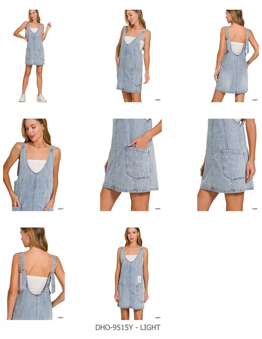 Zenana Denim Overall Dress with Front Pockets, image 11