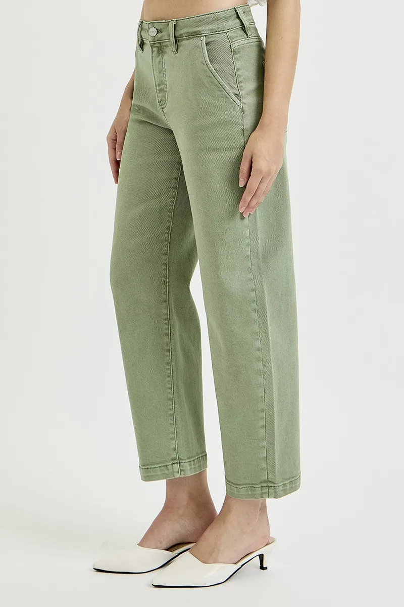 Full Size Tummy Control High Rise Crop Barrel Jeans Plus Size, image 5