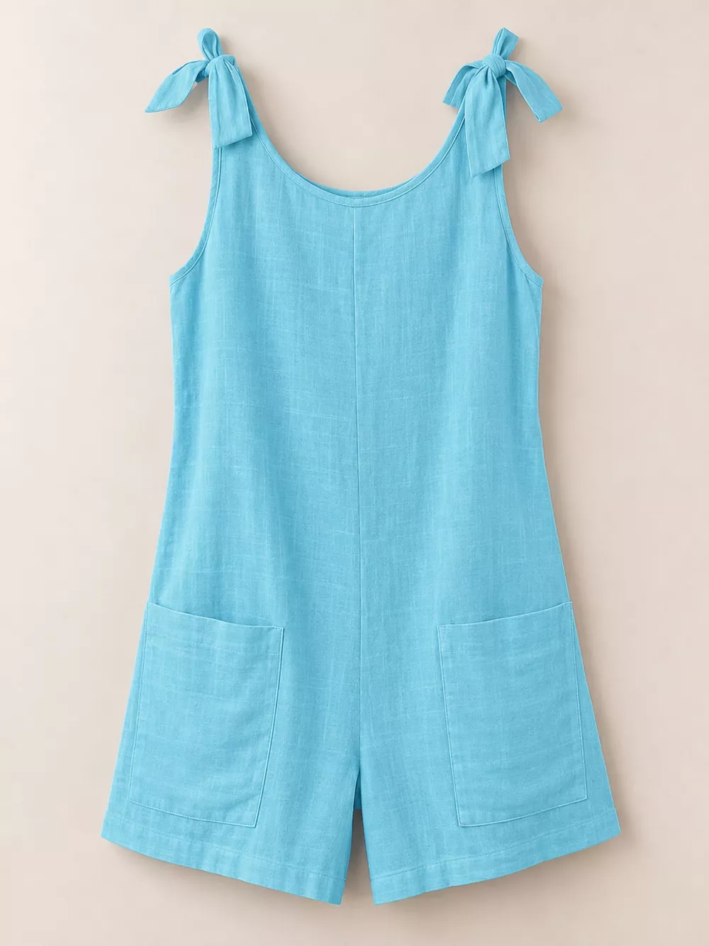 Full Size Tie-Shoulder Romper with Pockets Plus Size, image 9