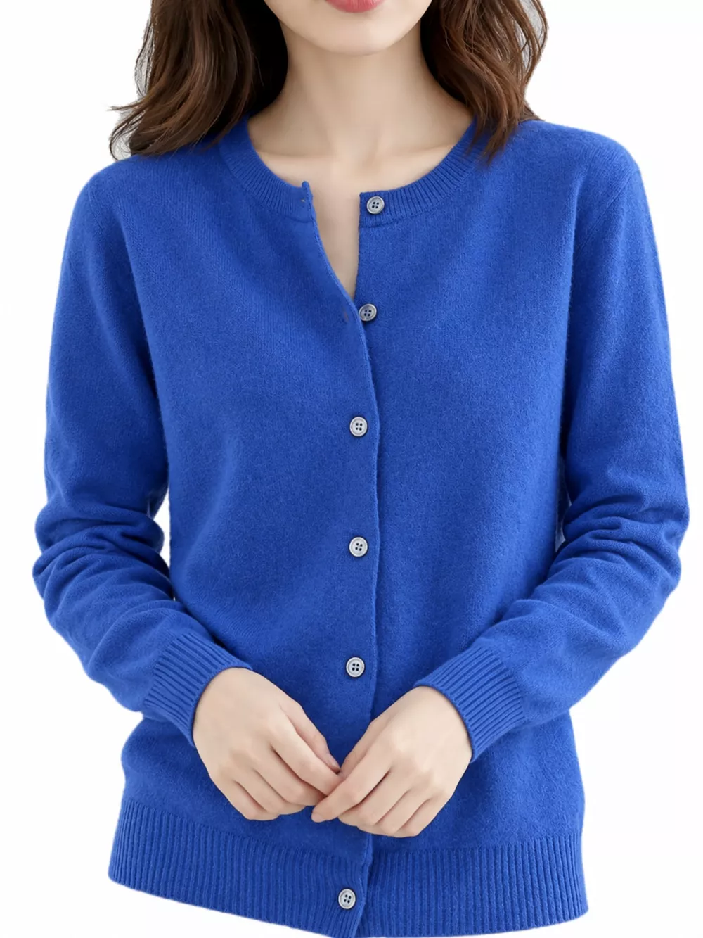Crew-Neck Button-Down Cardigan, image 75