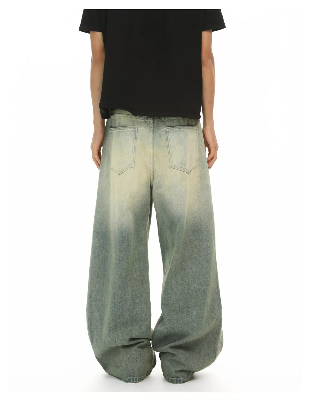 Men's Vintage Wash Wide Leg Jeans, image 4