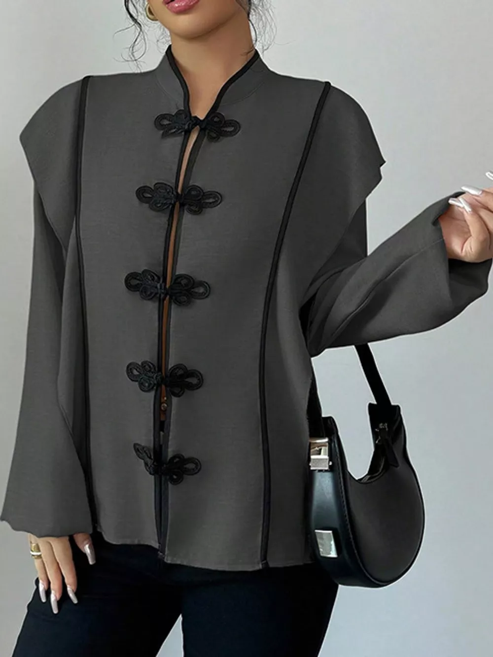 Chinese-Style Mandarin Collar Blouse, image 20