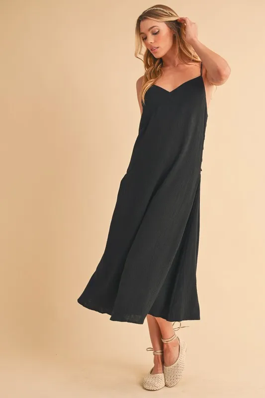 Side Button Midi Cami Dress, image 4