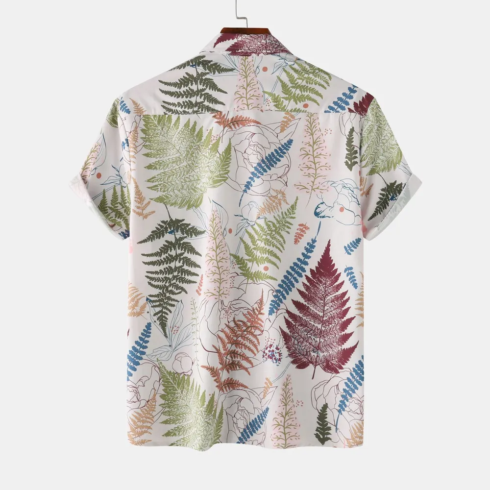 Men's Printed Button Up Short Sleeve Shirt, image 14