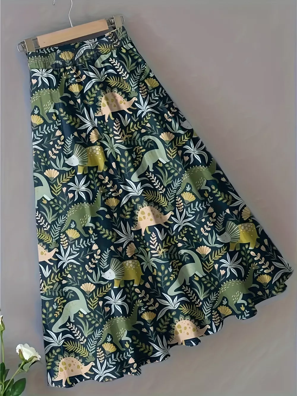 Printed Elastic Waist Skirt