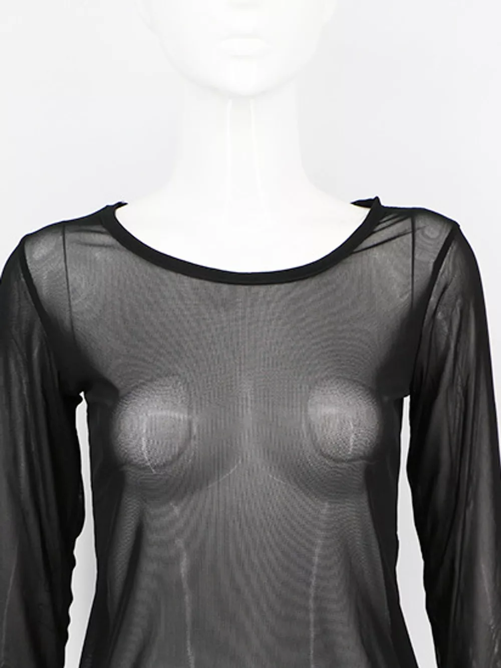 Full Size Sheer Mesh Long Sleeve Top Plus Size, image 6