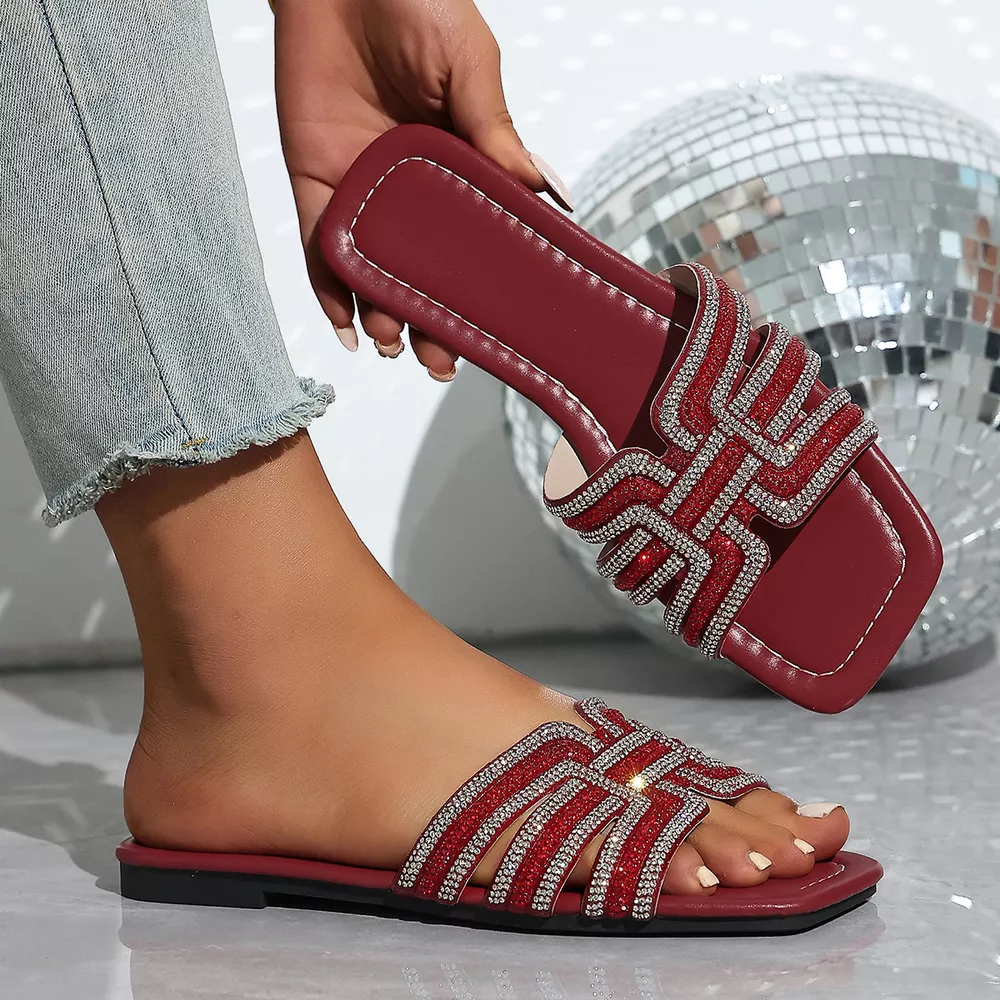 Rhinestone Open Toe Sandals, image 9