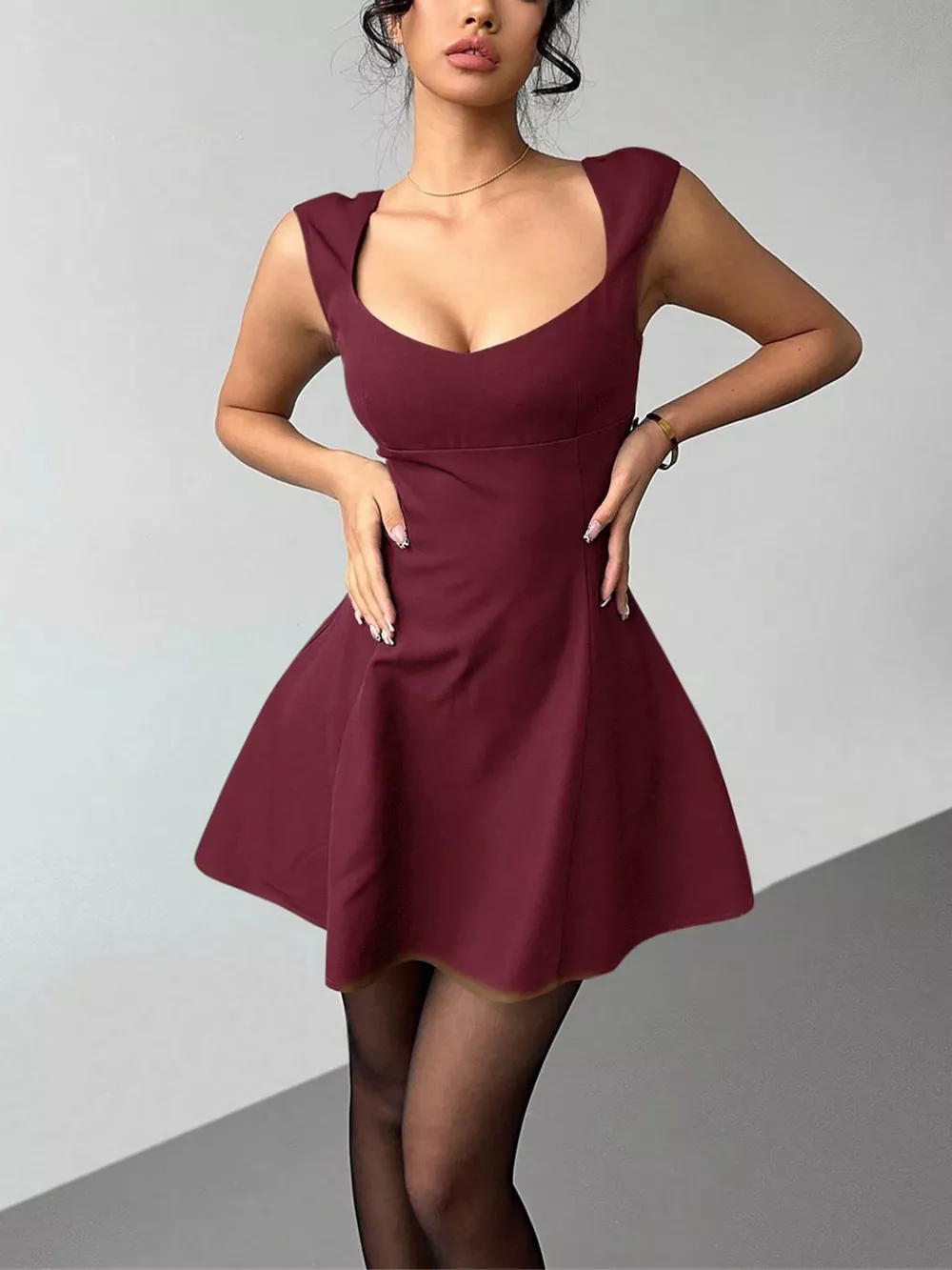 Sleeveless A-Line Mini Dress, image 4