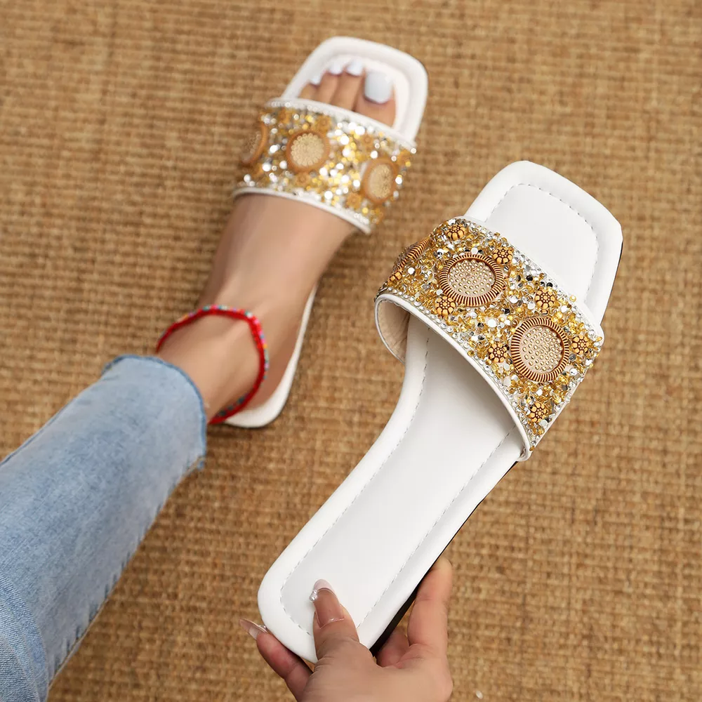 Rhinestone Open Toe Sandals, image 9