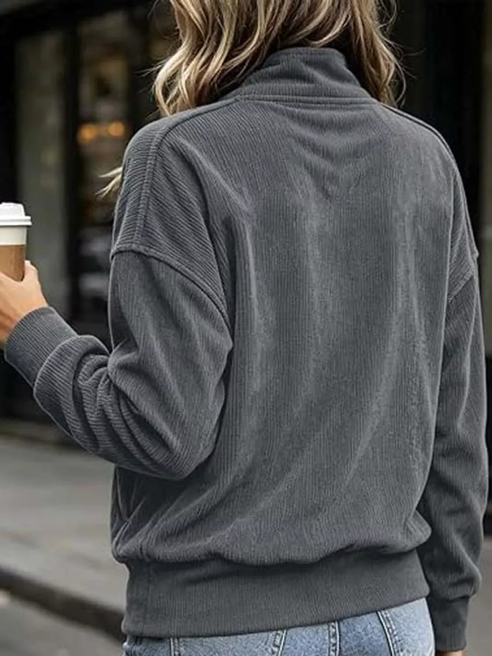 Full Size Quarter-Snap Sweatshirt with Kangaroo Pocket Plus Size, image 28