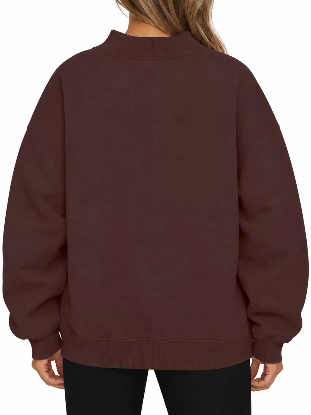 Oversized Mock Neck Long Sleeve Sweatshirt, image 43