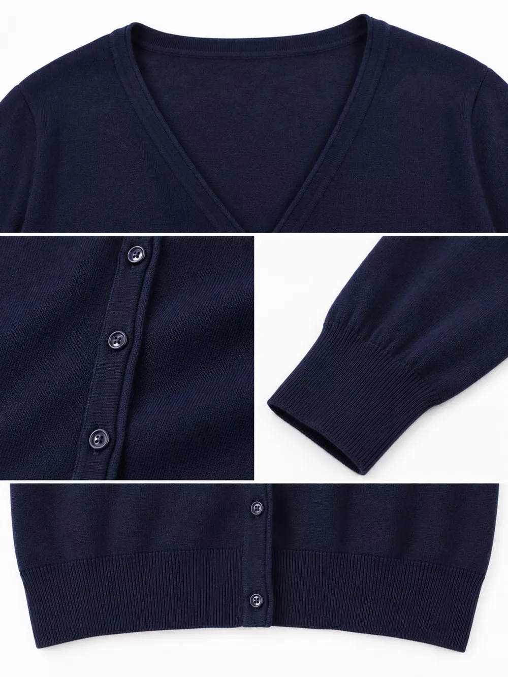 Classic V-Neck Button-Down Knit Cardigan, image 33