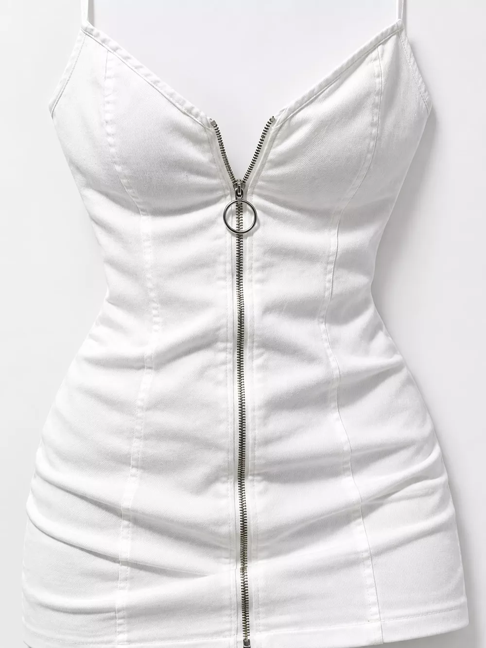 Full Size Zip-Front Bodycon Mini Dress Plus Size, image 5