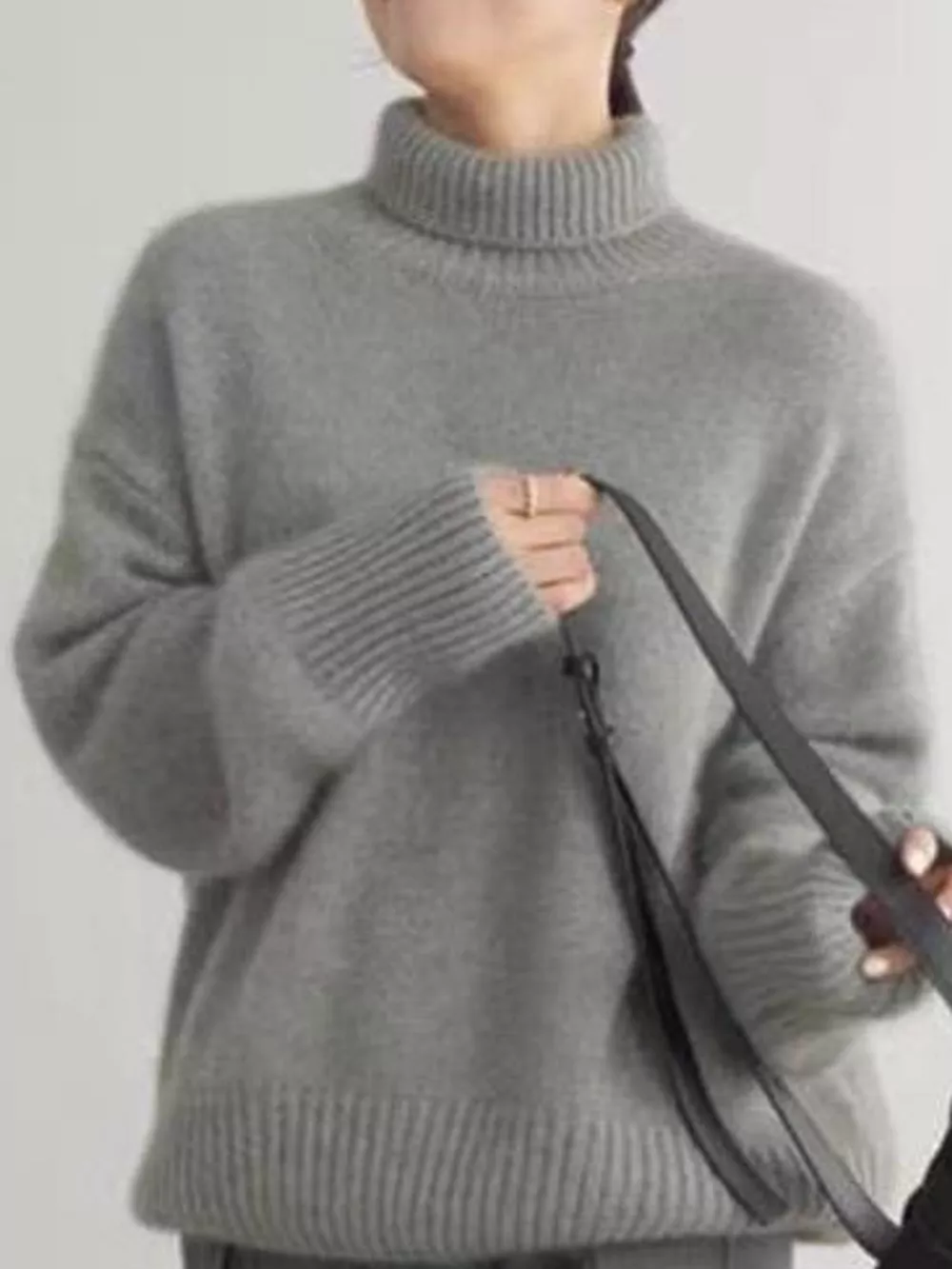 Turtleneck Dropped Shoulder Sweater, image 5