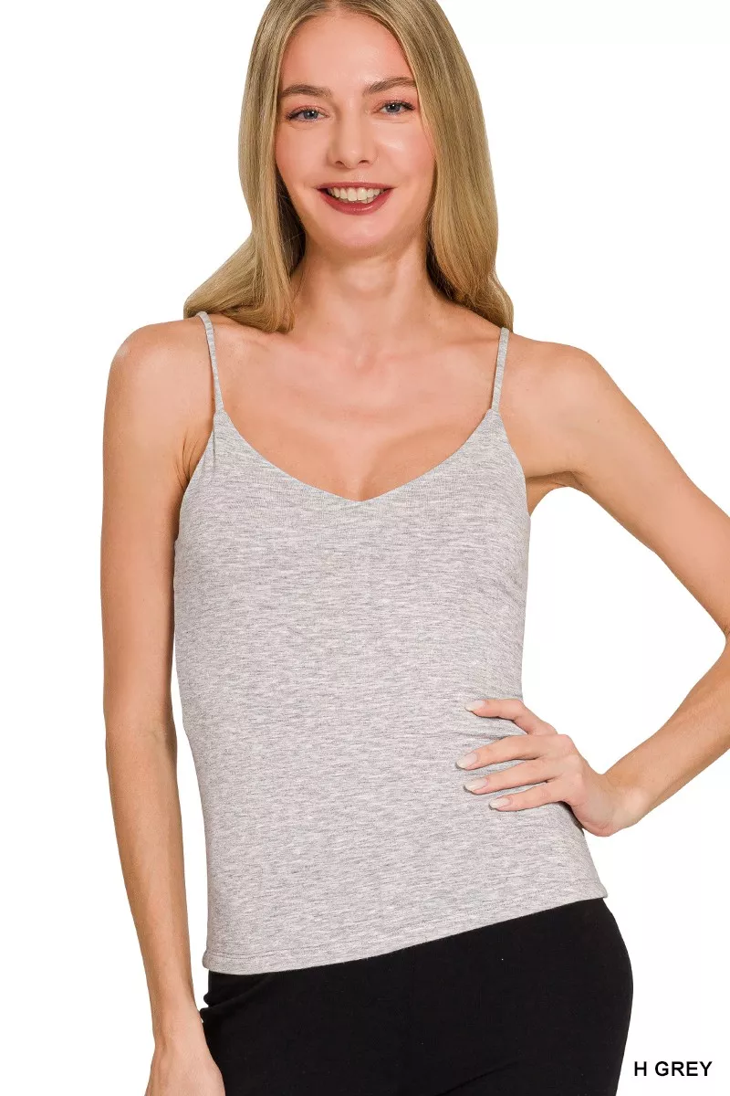 Double Layered V-neck Spaghetti Cami