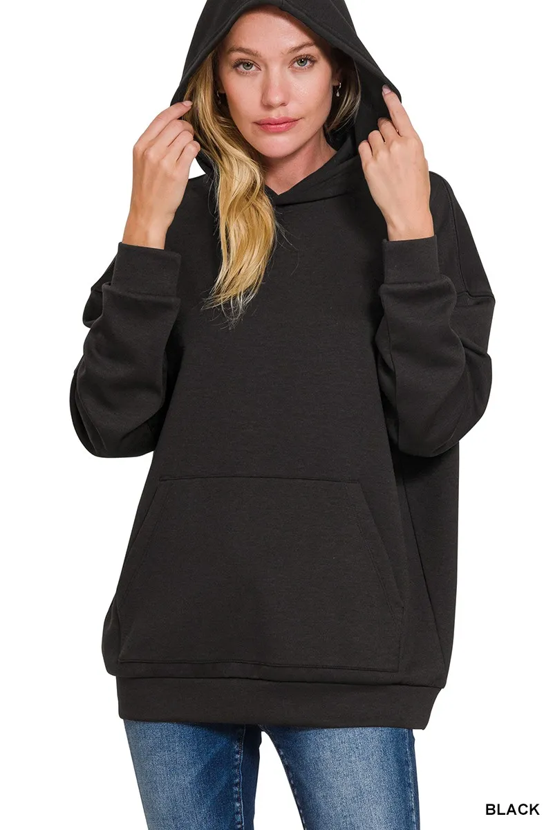 Oversized Scuba Hoodie with Kangaroo Pocket