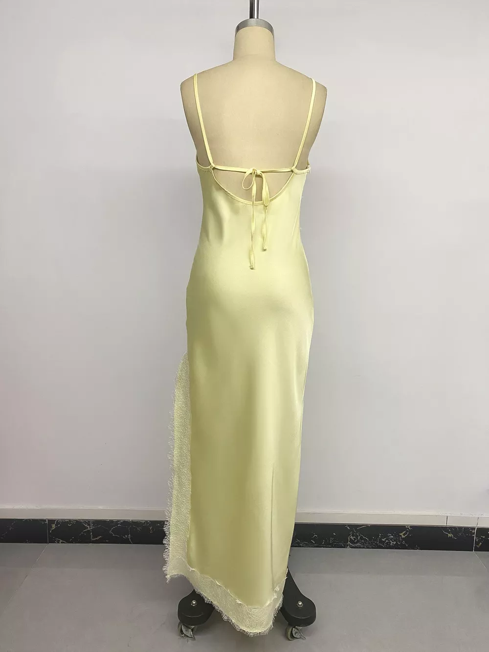 Lace Trimmed Slit Midi Dress, image 9