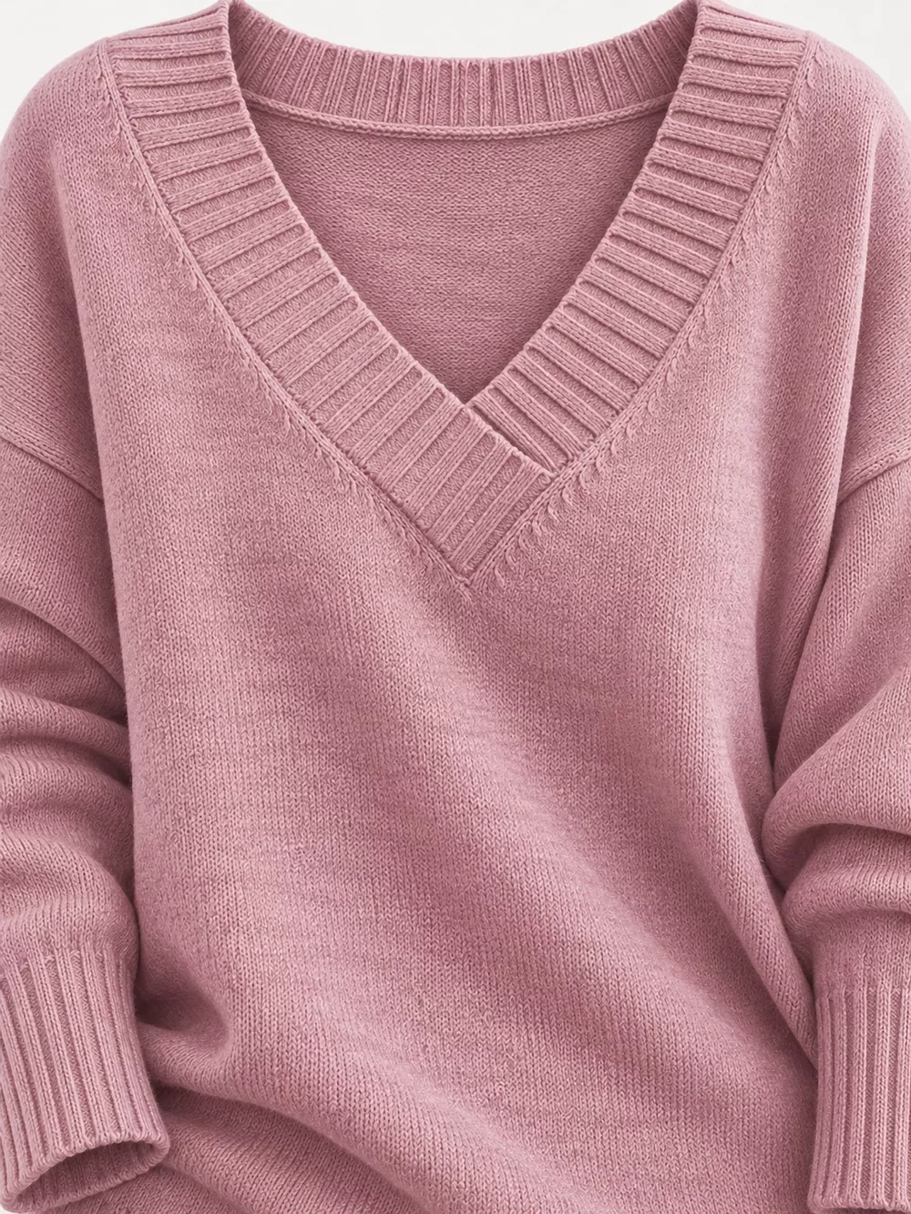 Full Size V-Neck Dropped Shoulder Sweater Plus Size, image 13