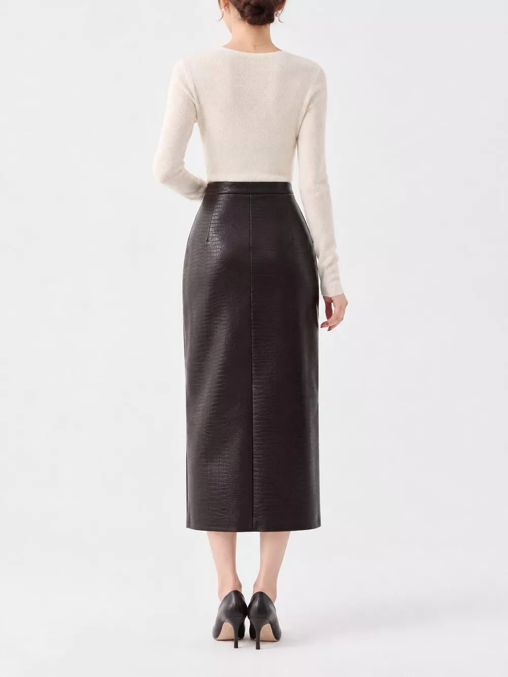 Herringbone Slim Fit Long Sleeve Knit Top, image 16