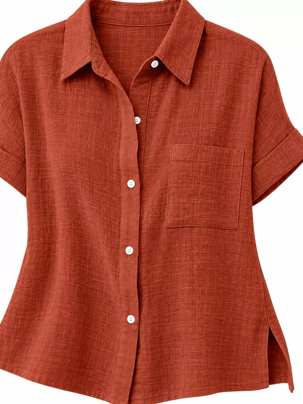 Full Size Button Up Short Sleeve Shirt Plus Size, image 50