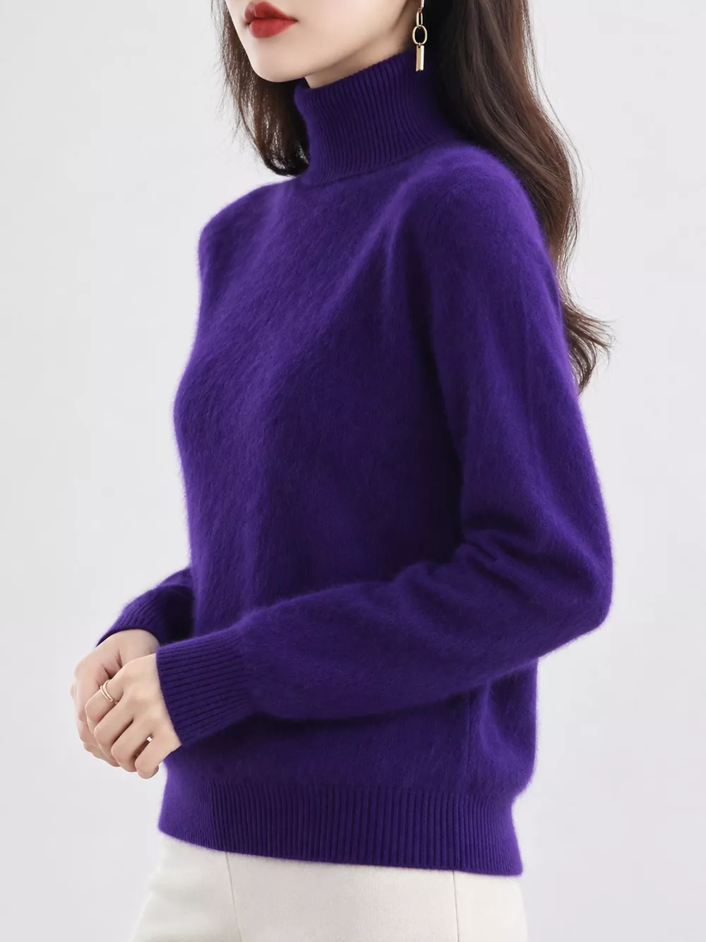 Full Size Turtleneck Long Sleeve Sweater Plus Size, image 89