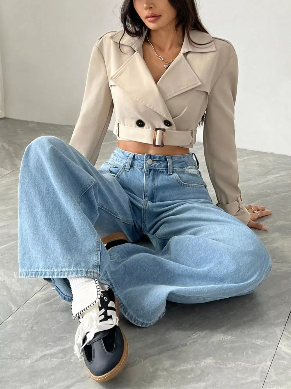 Double-Breasted Cropped Outerwear, image 5