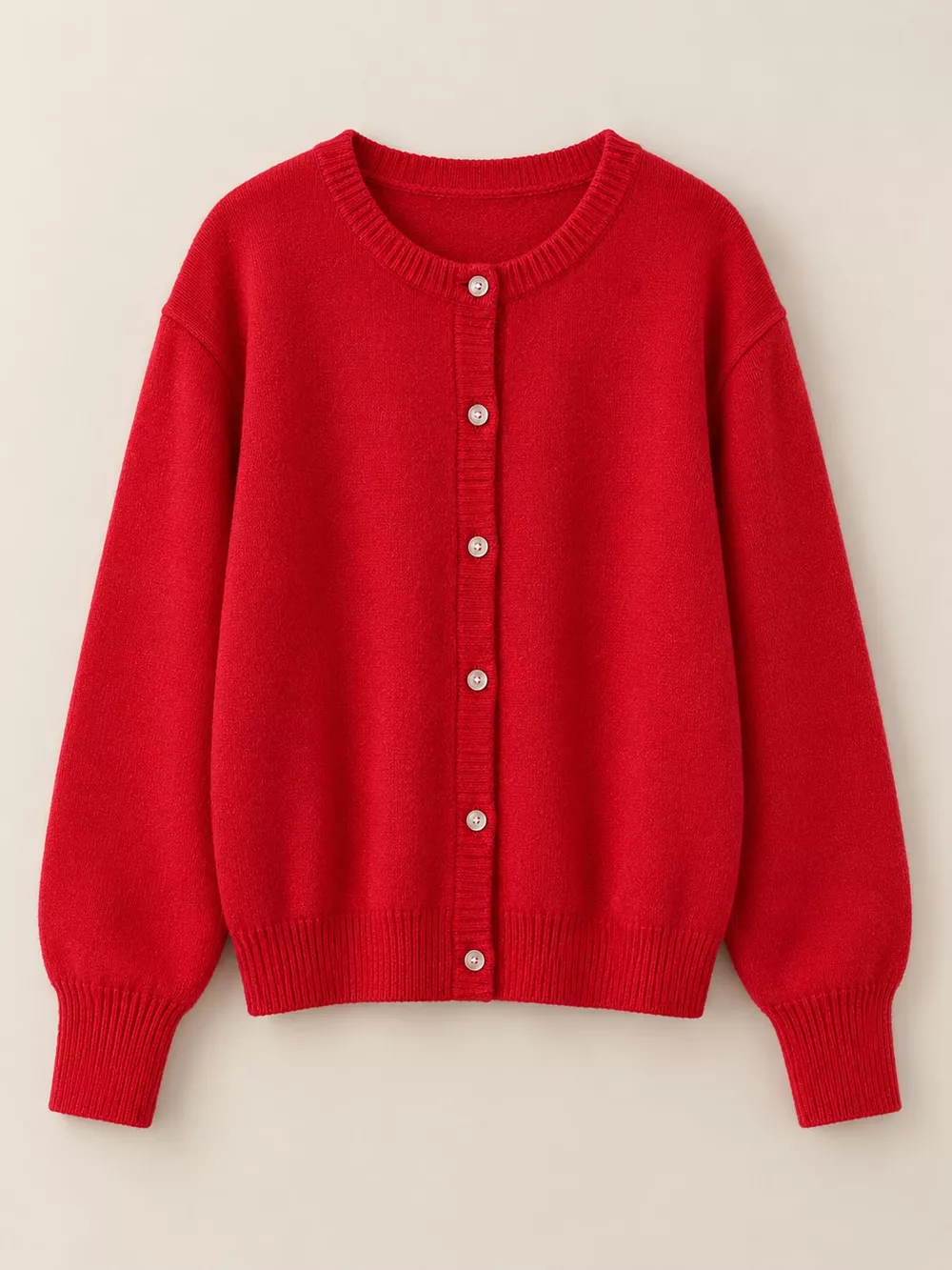 Crew Neck Button-Down Knit Cardigan, image 7