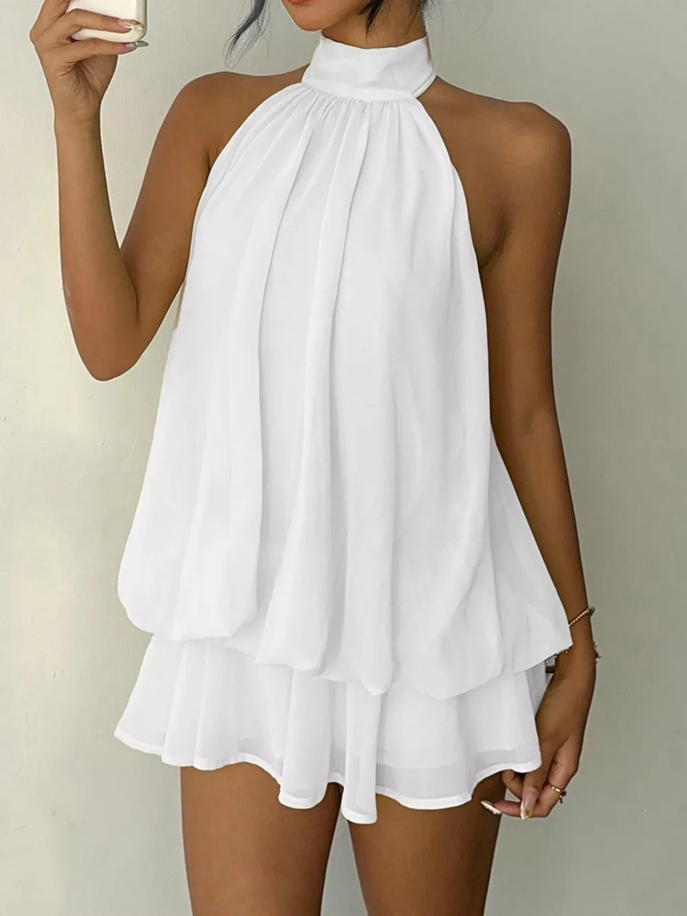 Halter Neck Ruched Mini Dress, image 35