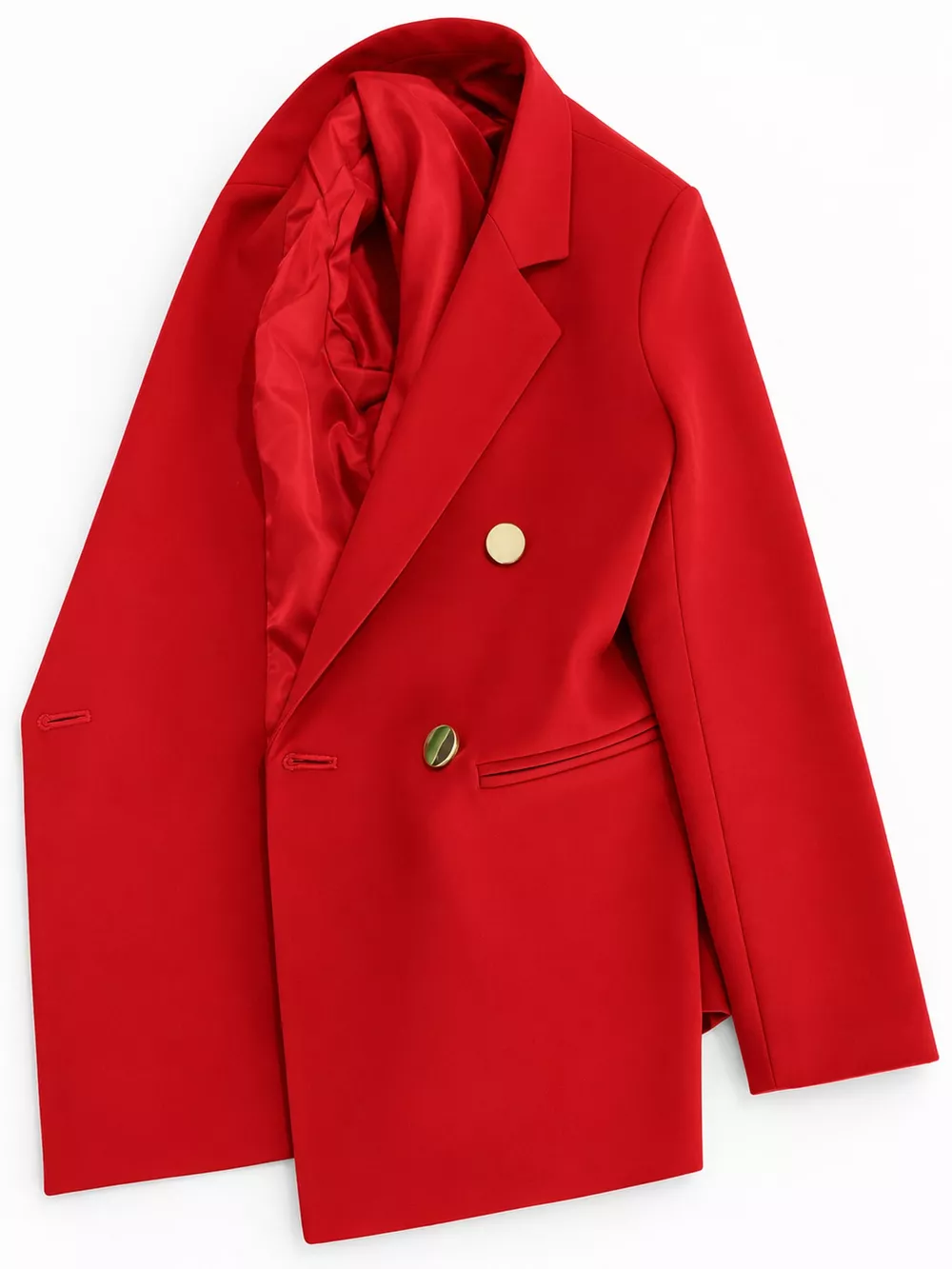 Full Size Minimalist Double-Breasted White Blazer Plus Size, image 27