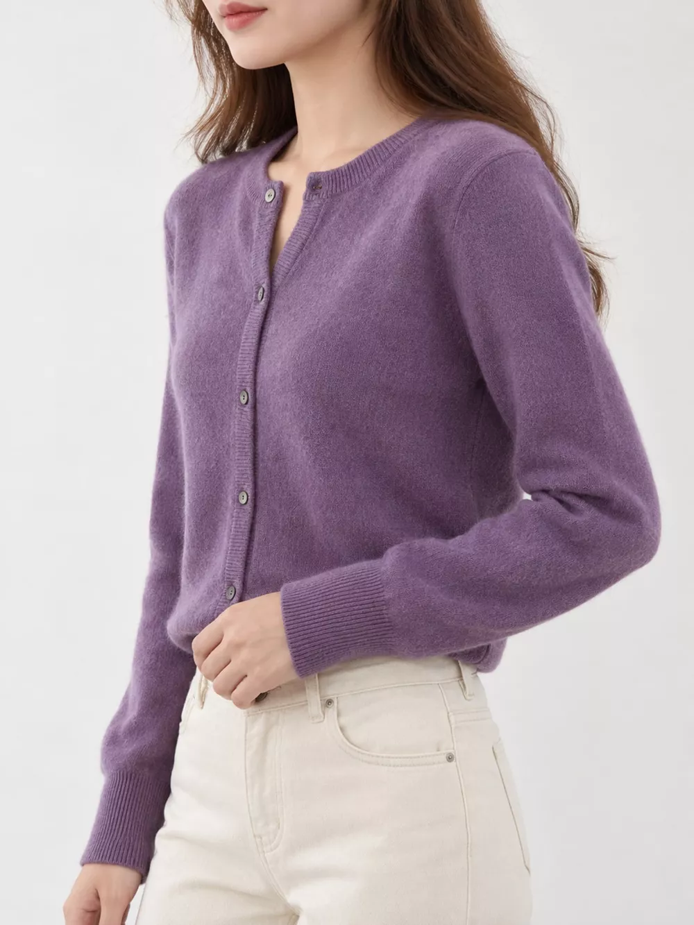 Crew Neck Button-Down Knit Cardigan, image 41