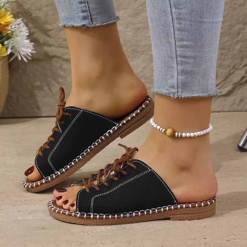 Open Toe Lace Up Sandals, image 2