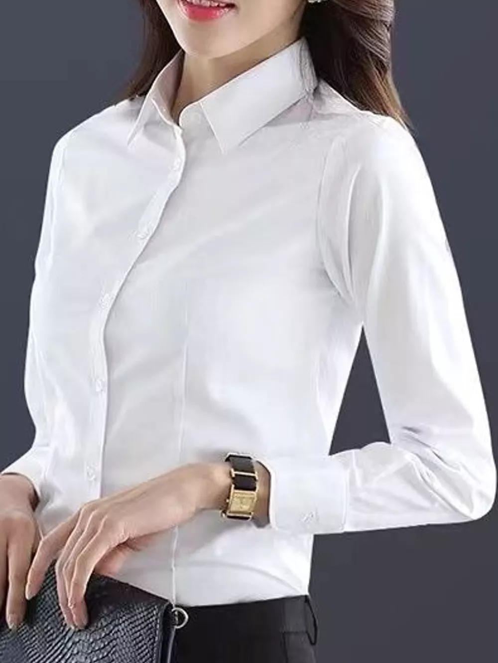 Full Size Classic Slim-Fit Button-Down Shirt Plus Size, image 2
