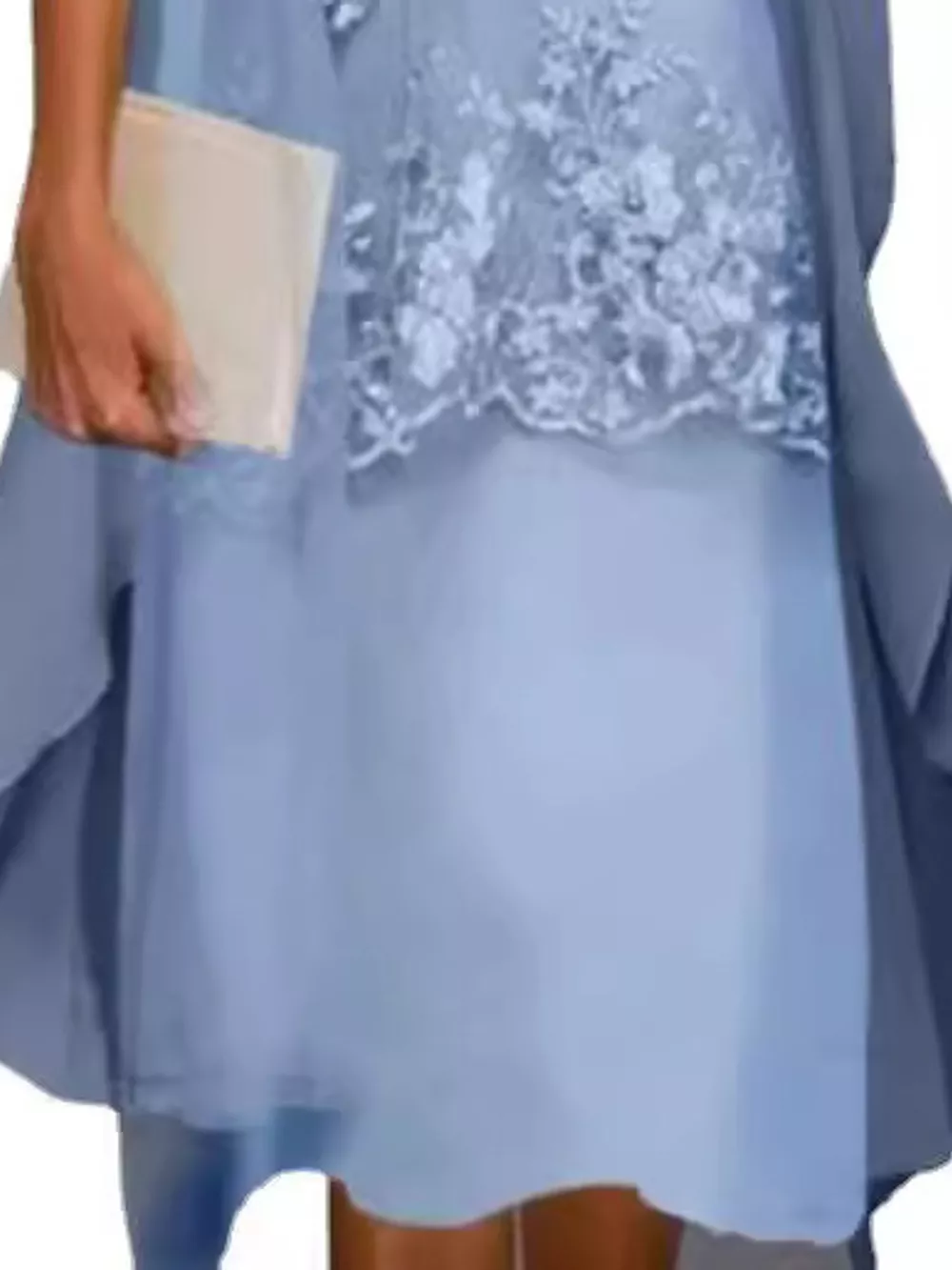 Plus Size Elegant Lace Overlay Dress and Matching Chiffon Cardigan Set, image 8
