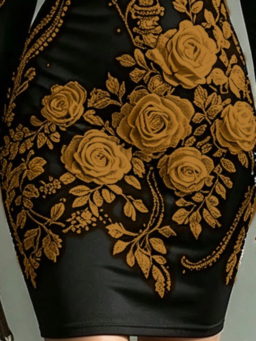 Skeleton Floral Long Sleeve Bodycon Dress, image 11