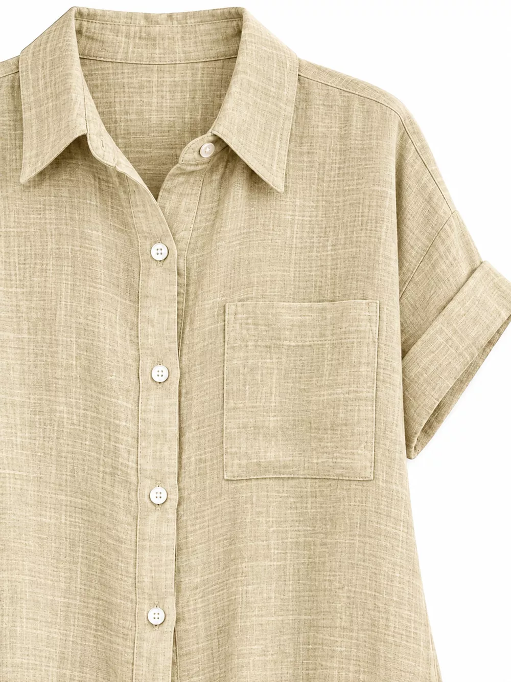 Full Size Button Up Short Sleeve Shirt Plus Size, image 20