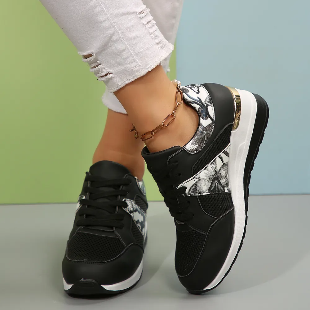 Floral Mesh Wedge Athletic, image 12