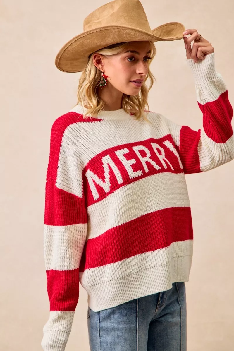 Christmas Merry Lettering Sweater, image 3