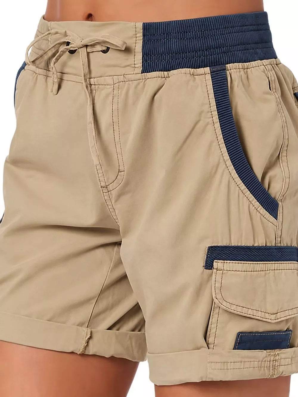 Full Size Drawstring Cargo Shorts Plus Size, image 64