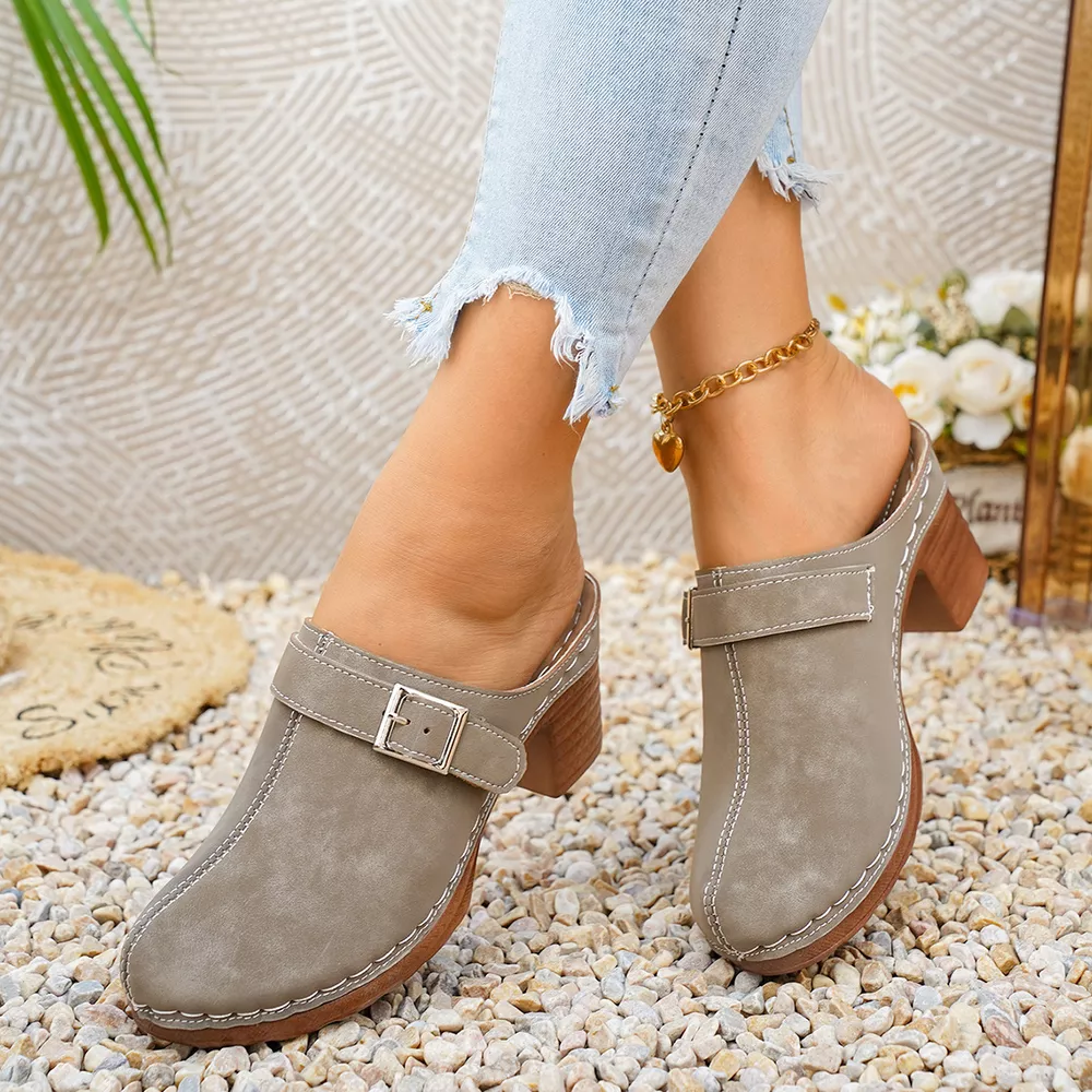Round Toe Block Heels Sandals, image 13