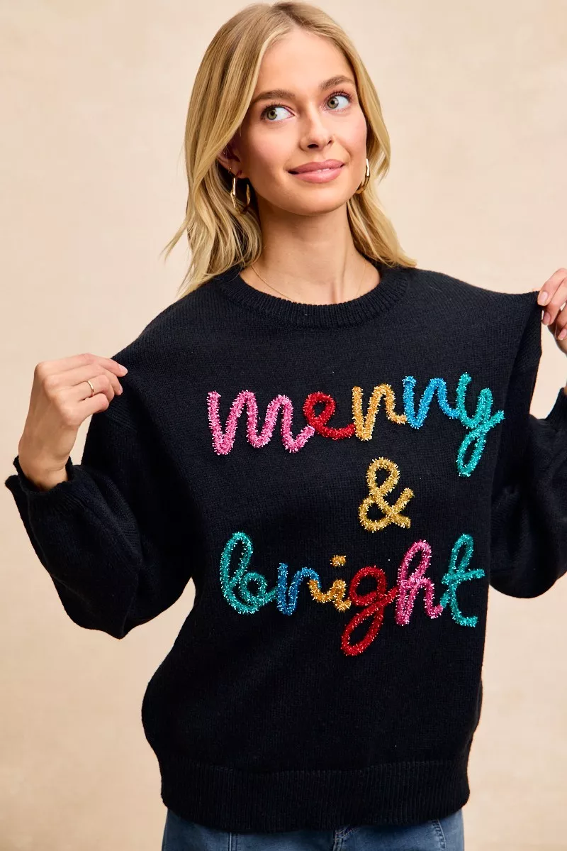 Tinsel Lettering Christmas Sweater, image 10