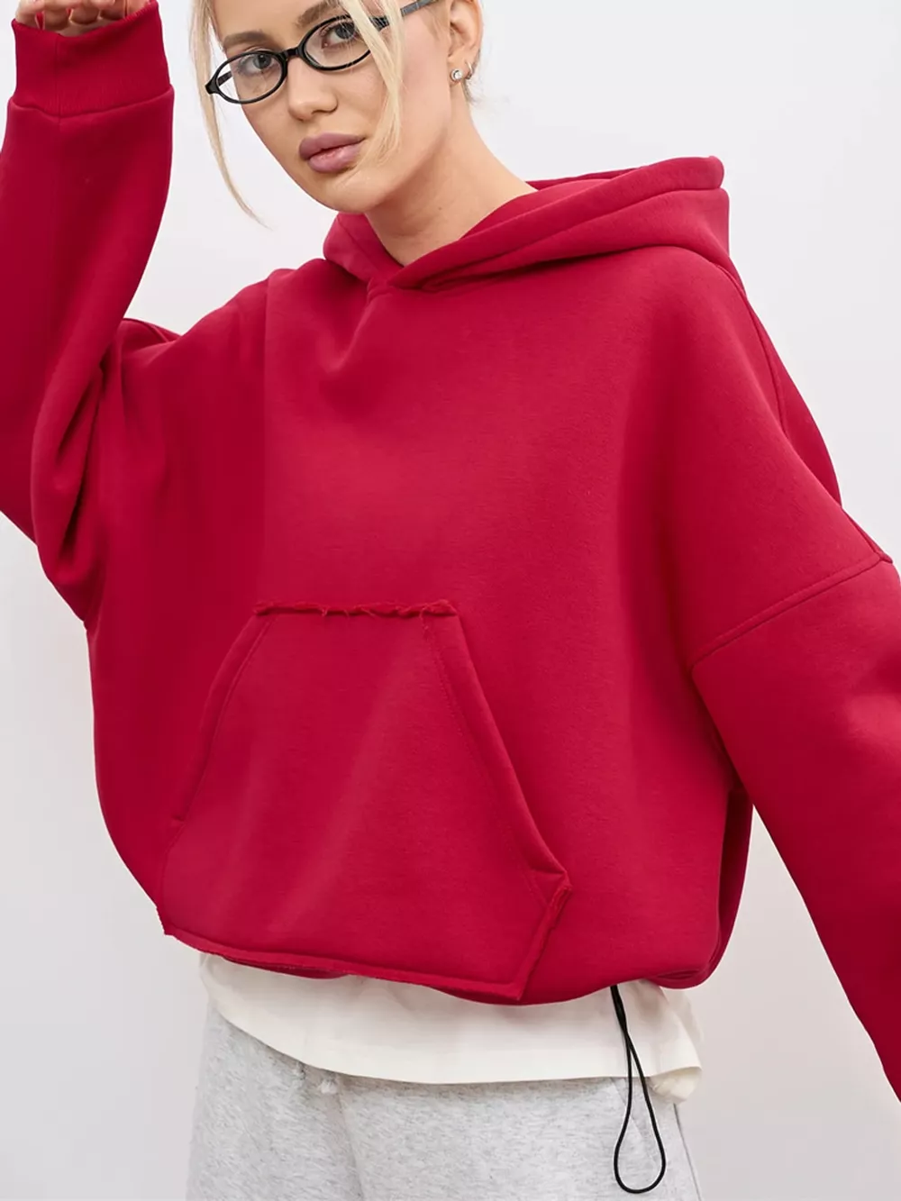 Kangaroo Pocket Dropped Shoulder Hoodie, image 29