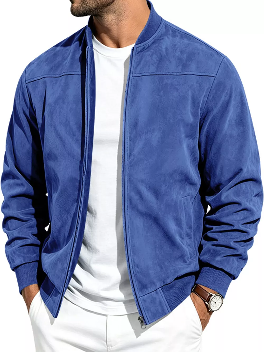 Men's Full Size Zip Up Long Sleeve Jacket Plus Size, image 27