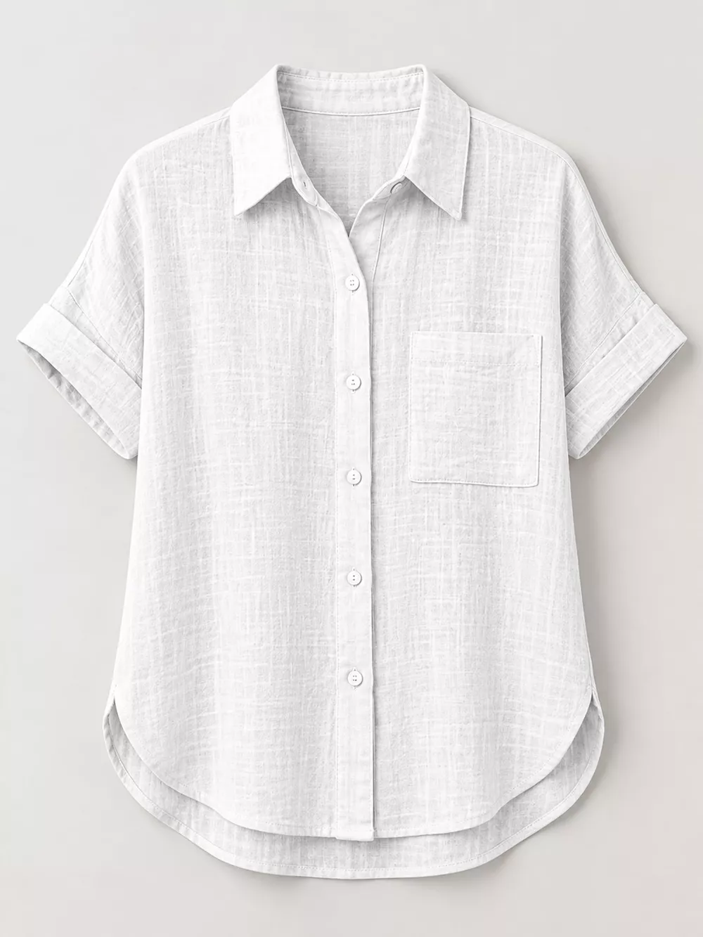 Full Size Button Up Short Sleeve Shirt Plus Size, image 4