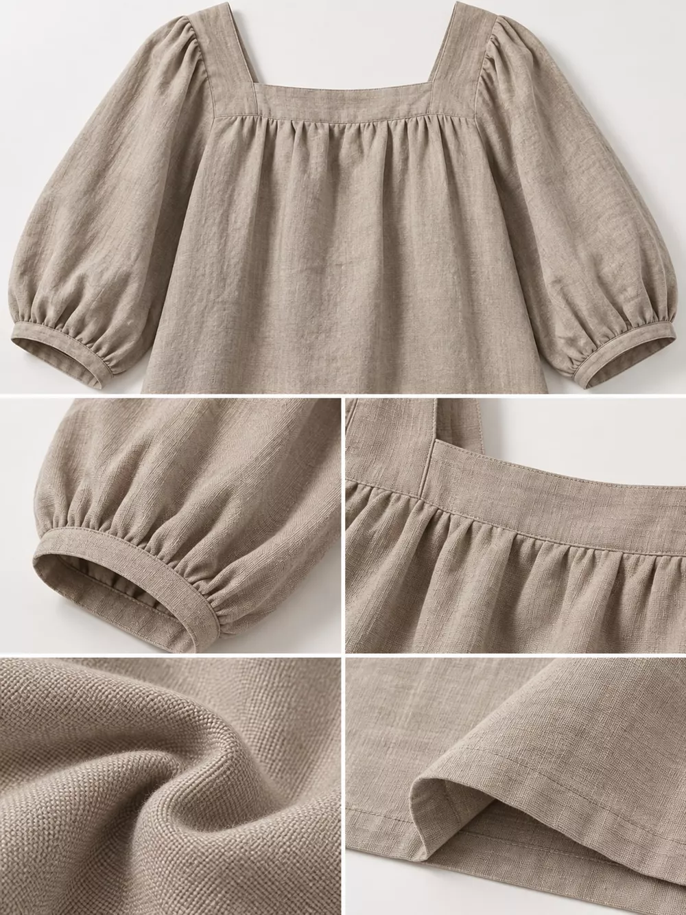 Square Neck Puff Sleeve Mini Dress, image 10