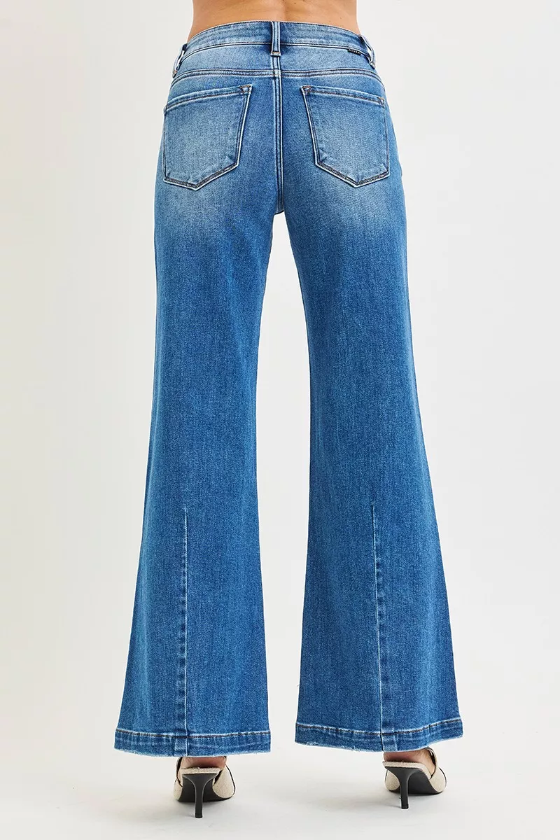 Full Size Mid Rise Wide Leg Jeans with Flared Look Plus Size, image 3